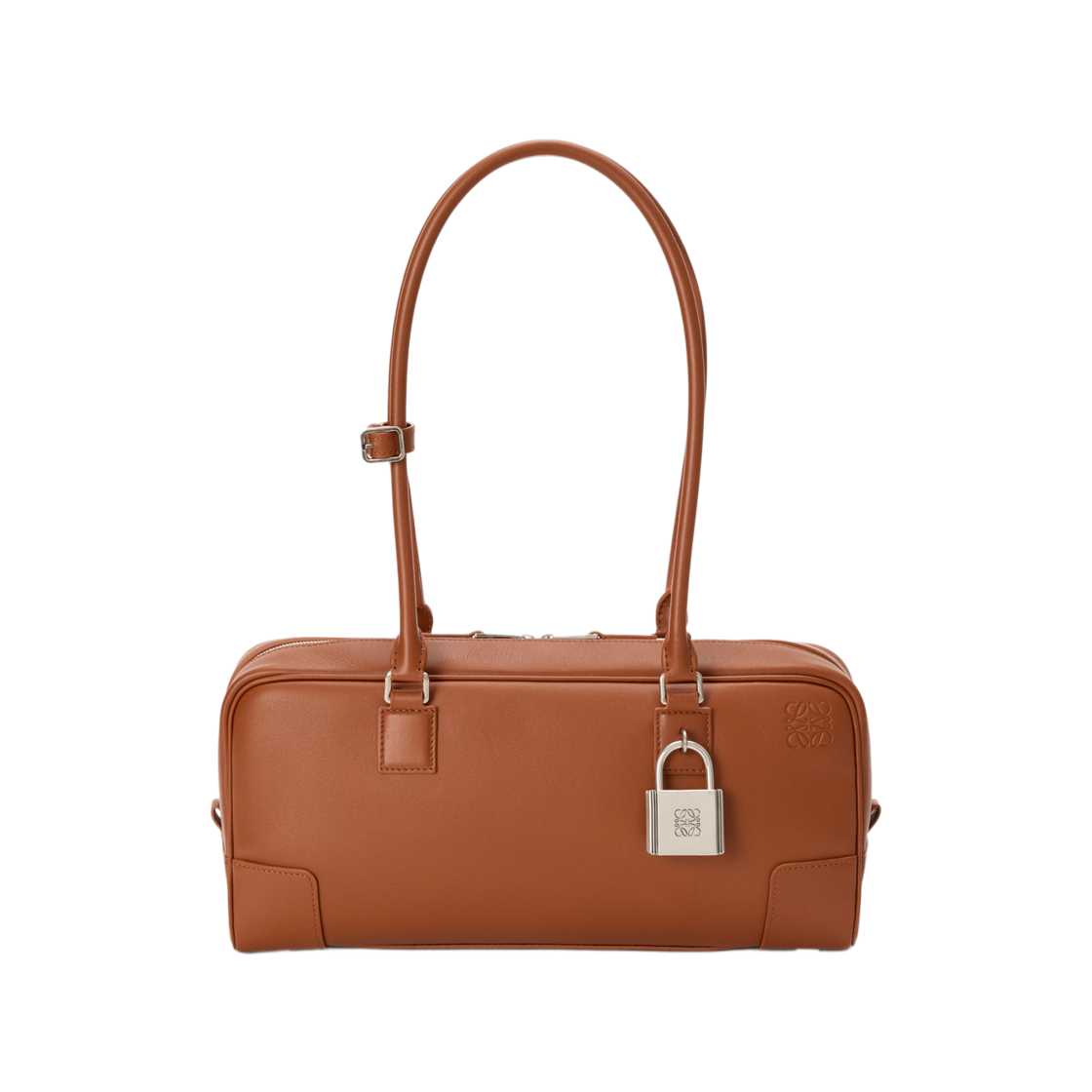 로에베 아마조나 31 크롭 백 샤이니 카프스킨 스쿼럴 브라운 실버(Loewe Amazona 31 Cropped Bag Shiny Calfskin Squirrel Brown Silver)