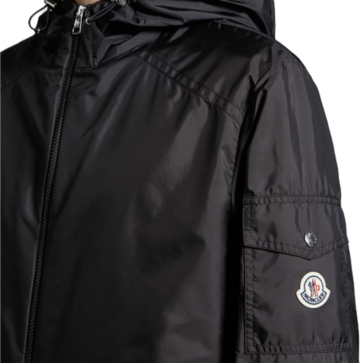 Moncler Etiache Hooded Rain Jacket Black - 26SS 착용 스타일