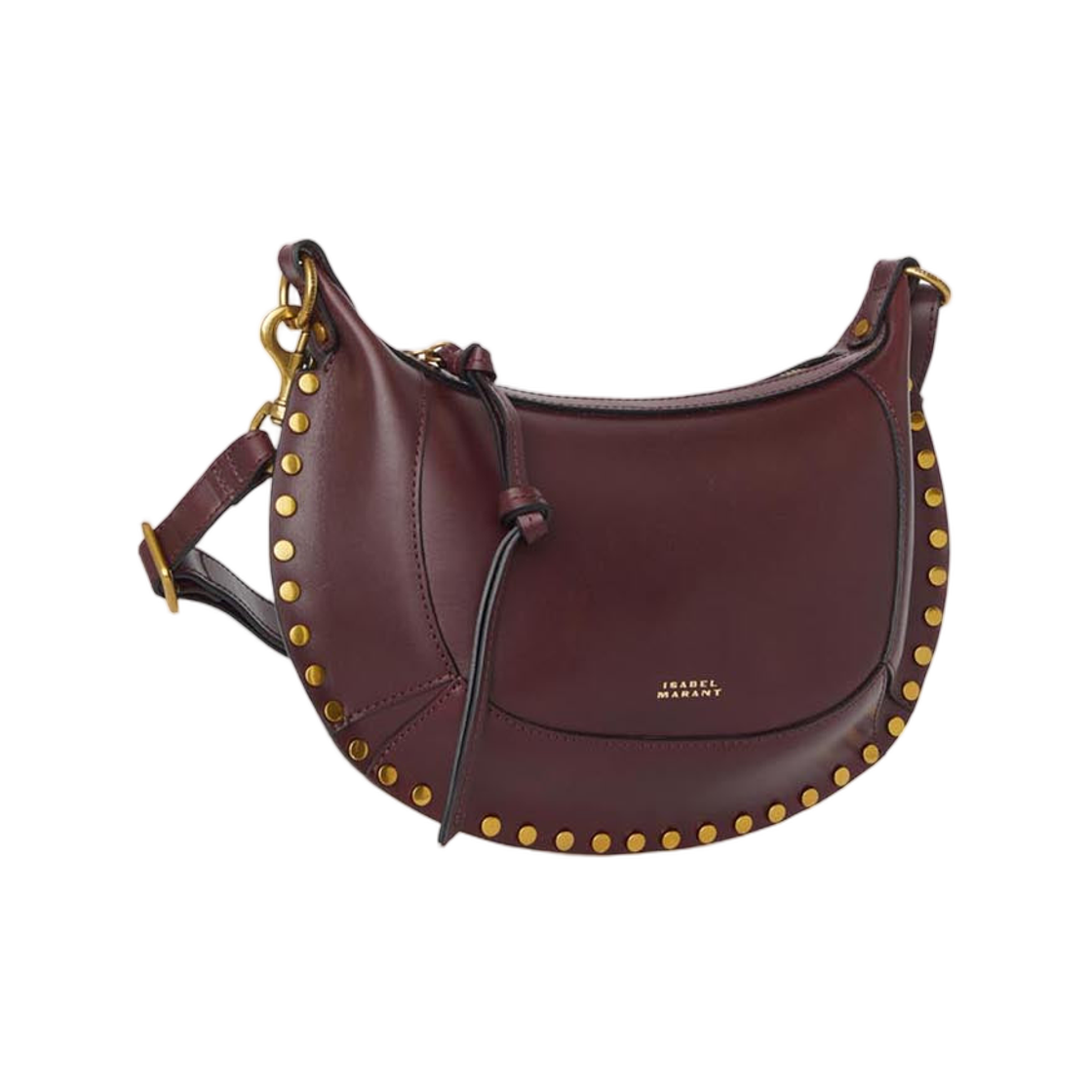 이자벨 마랑 오스칸 문 숄더백 소프트 레더 버건디 - 26SS(Isabel Marant Oskan Moon Shoulder Bag in Soft Leather Burgundy - 26SS) - 3