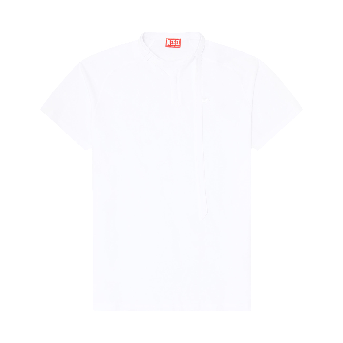 A229800DECG-100 Diesel T-Kauko T-Shirt with Biker Neck Strap White
