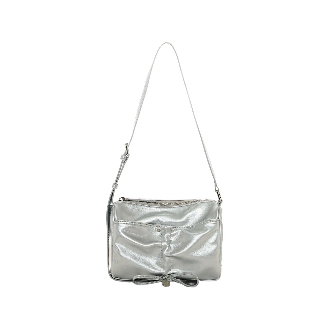 - Matin Kim Front Shirring Ribbon Mini Bag Silver