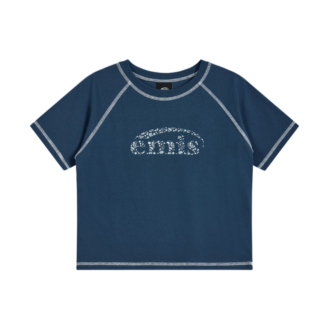 (W) 이미스 코스탈 커버 스티치 티셔츠 블루((W) Emis Coastal Cover Stitch T-Shirt Blue)