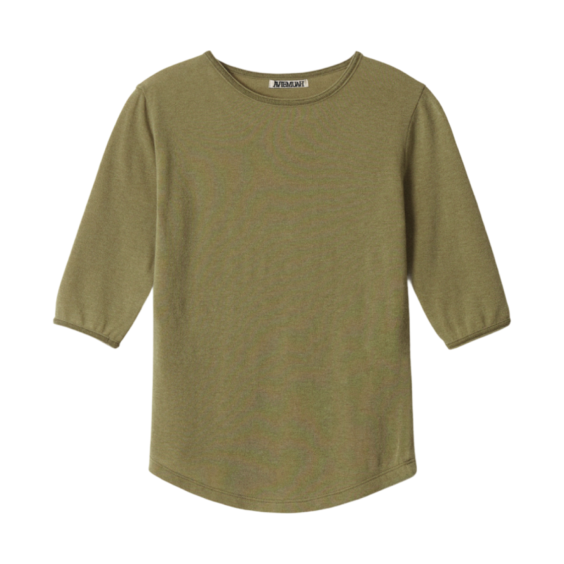 (W) 아비에무아 에센셜 슬림핏 하프 슬리브 티셔츠 올리브((W) Aviemuah Essentials Slimfit Half Sleeve T-Shirt Olive)