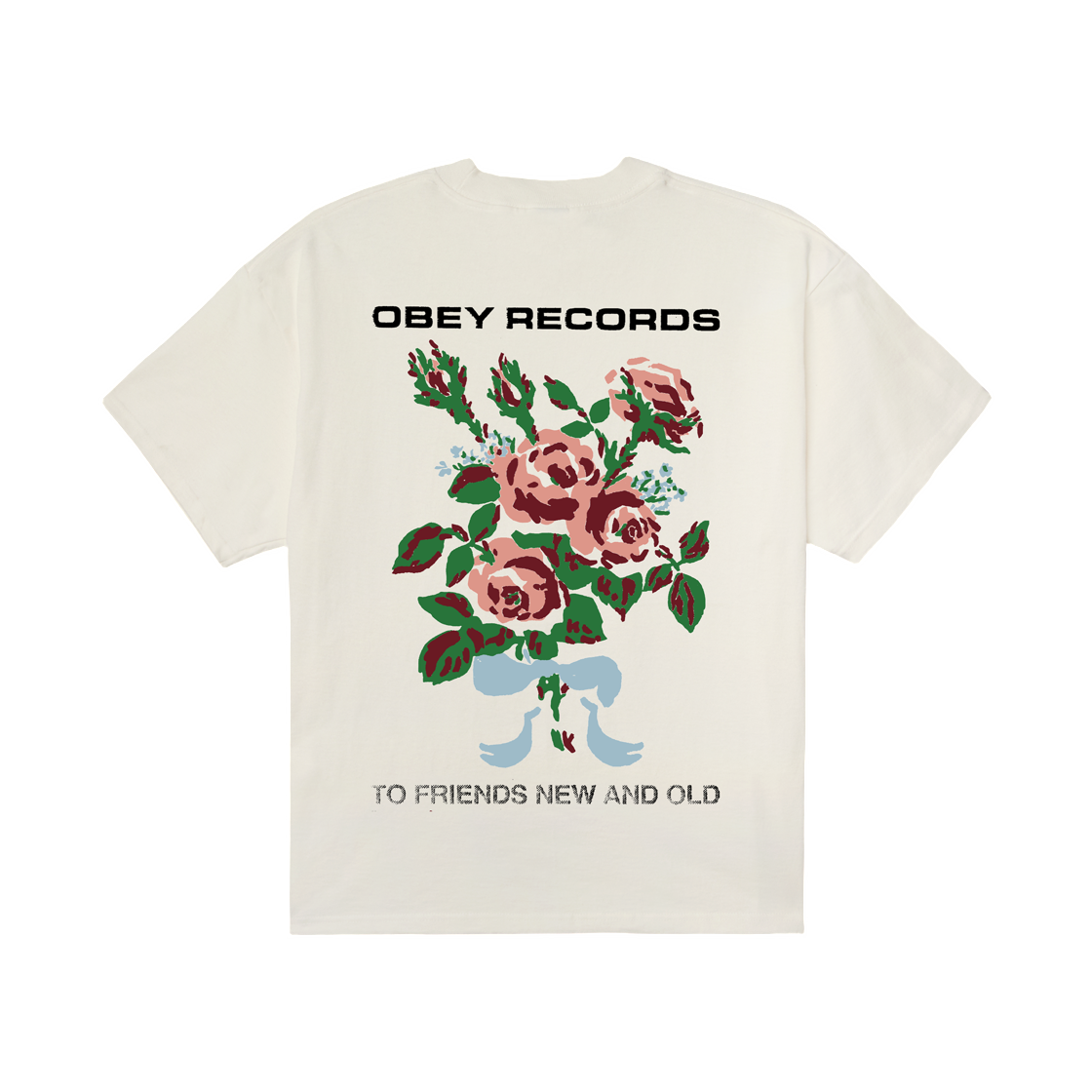 오베이 투 뉴 프렌즈 앤 올드 헤비웨이트 티셔츠 빈티지 화이트(Obey To New Friends and Old Heavyweight T-Shirt Vintage White)