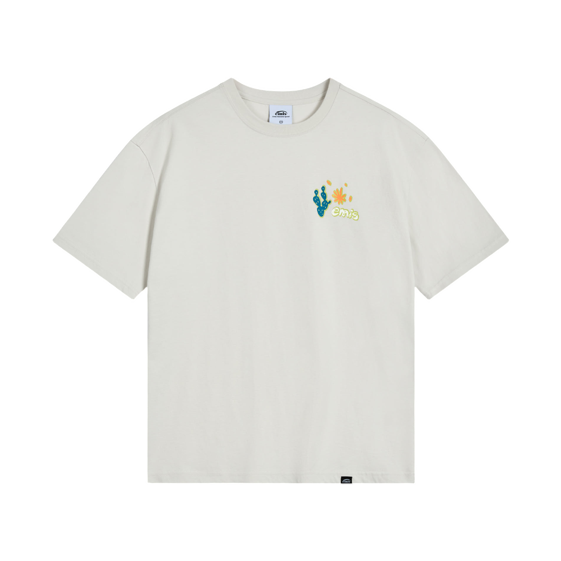 이미스 코스탈 자수 티셔츠 초크 화이트(Emis Coastal Embroidery T-Shirt Chalk White)