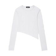 PHOS333 W Diagonal Long Sleeved White