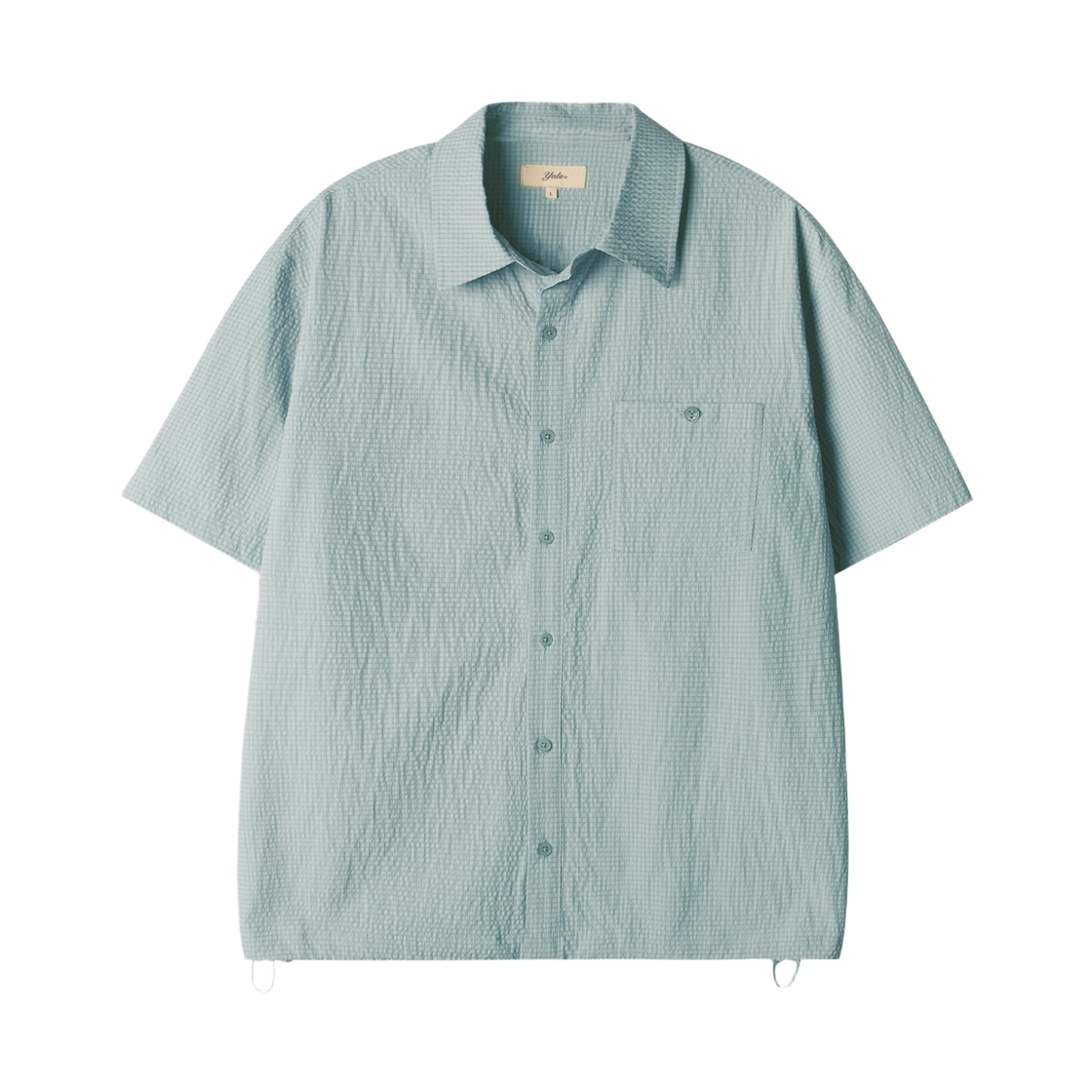 예일 시어서커 체크 스트링 셔츠_블루(Yale Seersucker Check String Shirt_Blue) - 1
