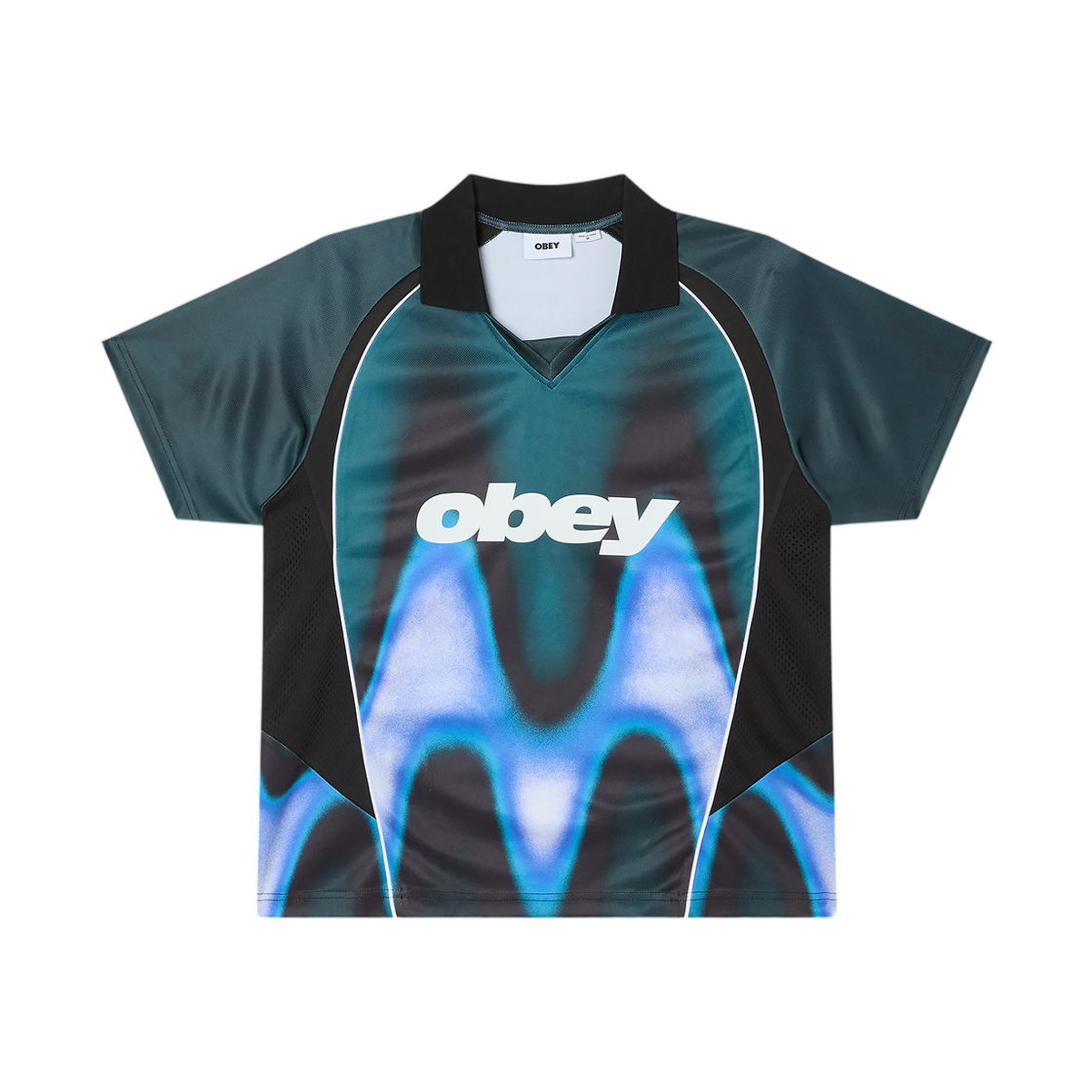 오베이 블러드 사커 저지 다크 틸 멀티(Obey Blurred Soccer Jersey Dark Teal Multi)