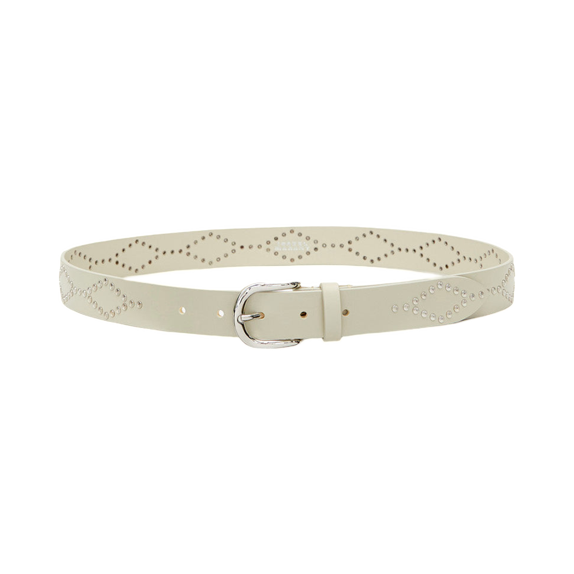 (W) 이자벨 마랑 릴리아나 스터드 레더 벨트 초크 실버 - 26SS((W) Isabel Marant Liliana Studded Leather Belt Chalk Silver - 26SS) - 1