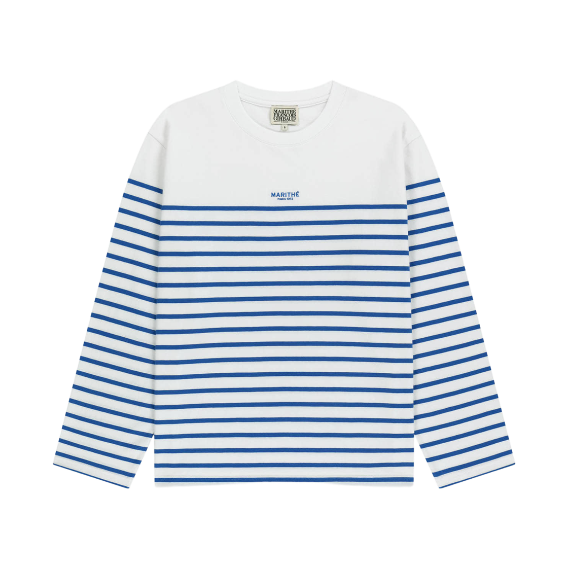 - Marithe Francois Girbaud Block Stripe Long Sleeve T-Shirt Blue