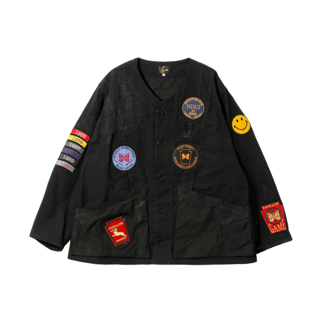 SX138B Needles Shooting Jacket Waxed Cloth Black