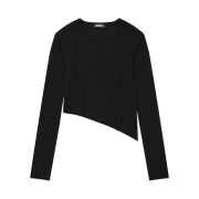 PHOS333 W Diagonal Long Sleeved Black