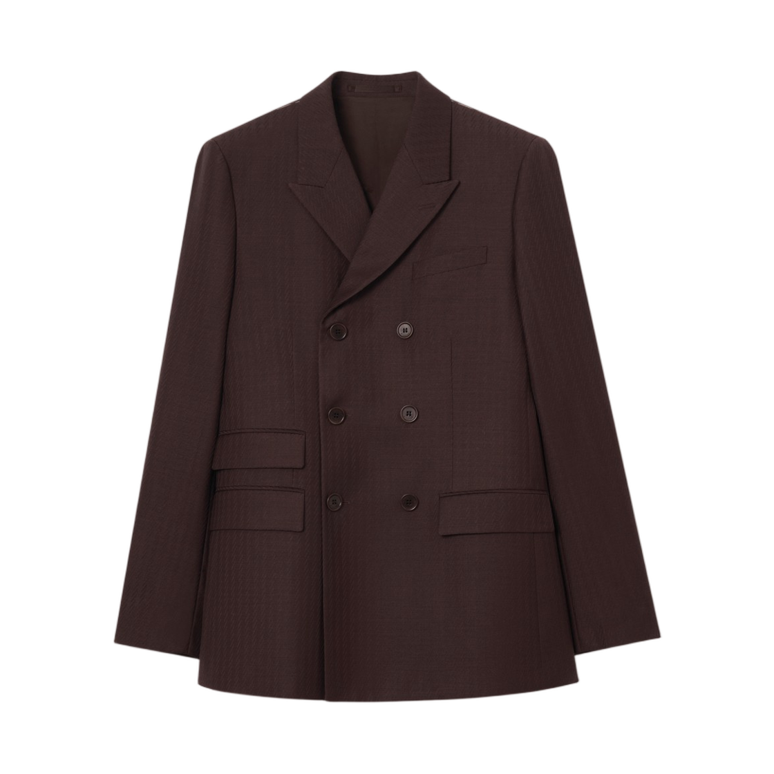 8124244 Burberry Striped Wool Mohair Tailored Jacket Log Brown