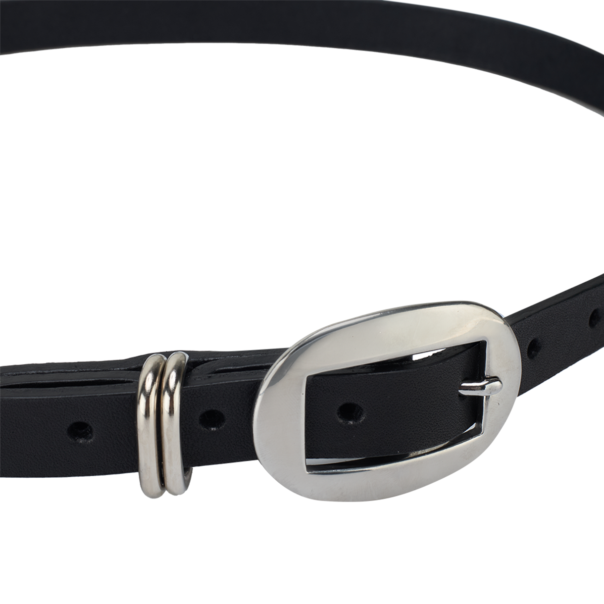 세븐바이세븐 x 루스터 킹 앤 코 카트 버클 내로우 레더 벨트 블랙 - 26SS(Seven By Seven x Rooster King & Co., Cart Buckle Narrow Leather Belt Black - 26SS) - 4
