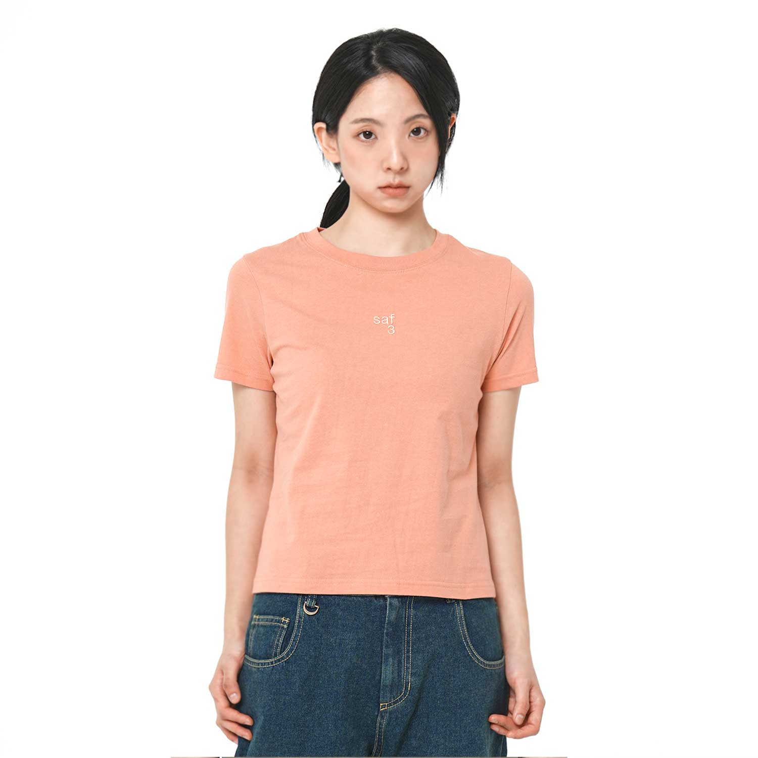 사파리스팟 1/2 베이직 미니 사파리 티셔츠 피치(Safarispot 1/2 Basic Mini Safari T-Shirt Peach) - 3