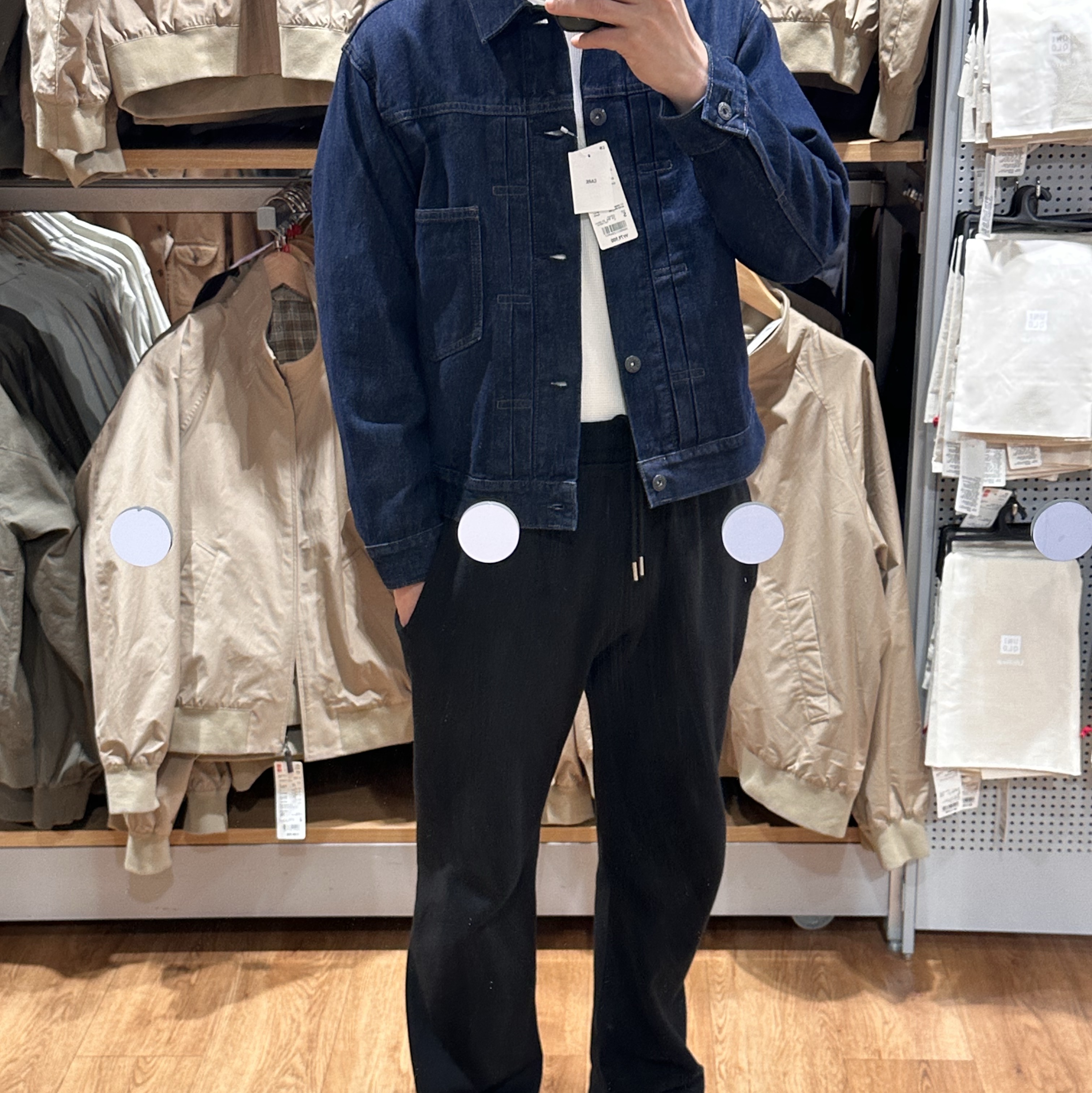 Uniqlo Denim Trucker Jacket Blue - JP 착용 스타일