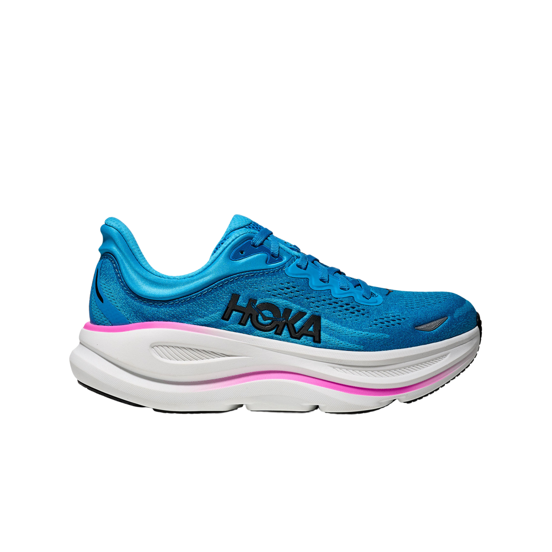 1162012-SNNF (W) Hoka Bondi 9 Skyward Blue Neon Fuchsia