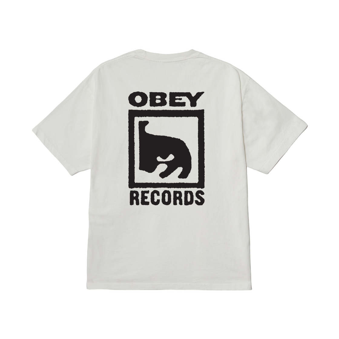 오베이 레코드 아이콘 피그먼트 티셔츠 피그먼트 빈티지 화이트(Obey Records Icon Pigment T-Shirt Pigment Vintage White)
