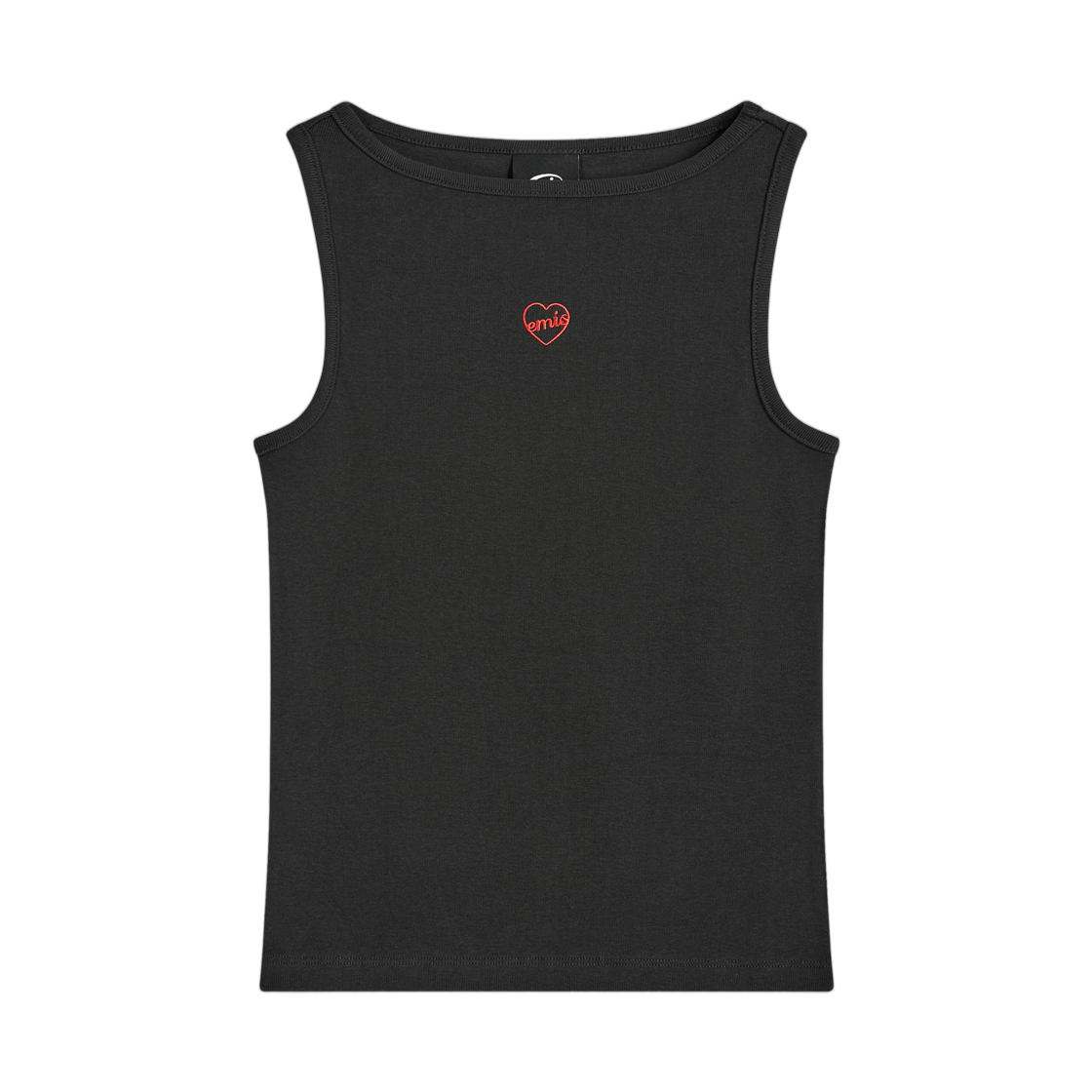 (W) 이미스 보트넥 탱크탑 블랙((W) Emis Boat Neck Tank Top Black)