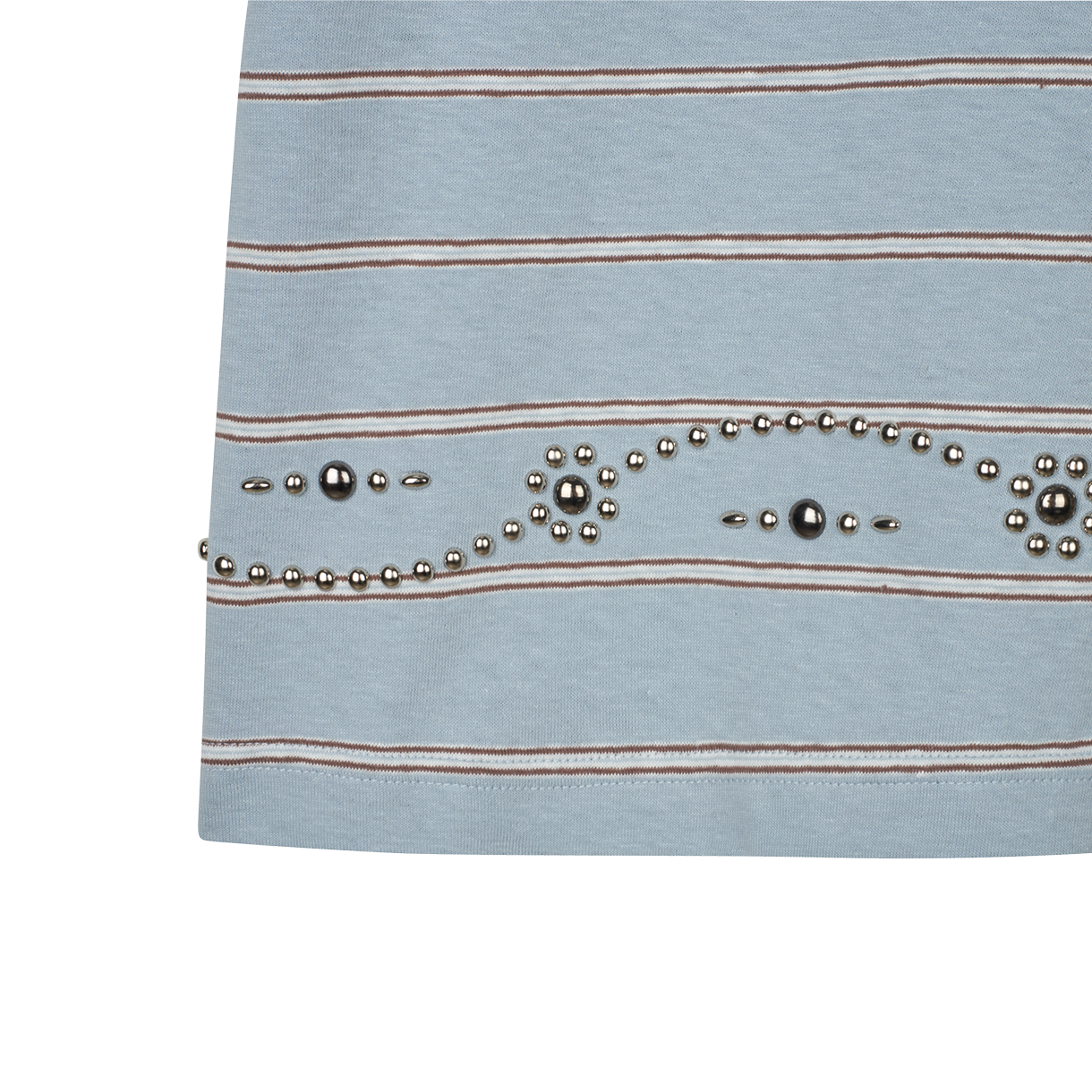 다이리쿠 웨이스트 스터드 보더 H-S 티 아쿠아 - 26SS(Dairiku Waist Studs Border H-S Tee Aqua - 26SS) - 5