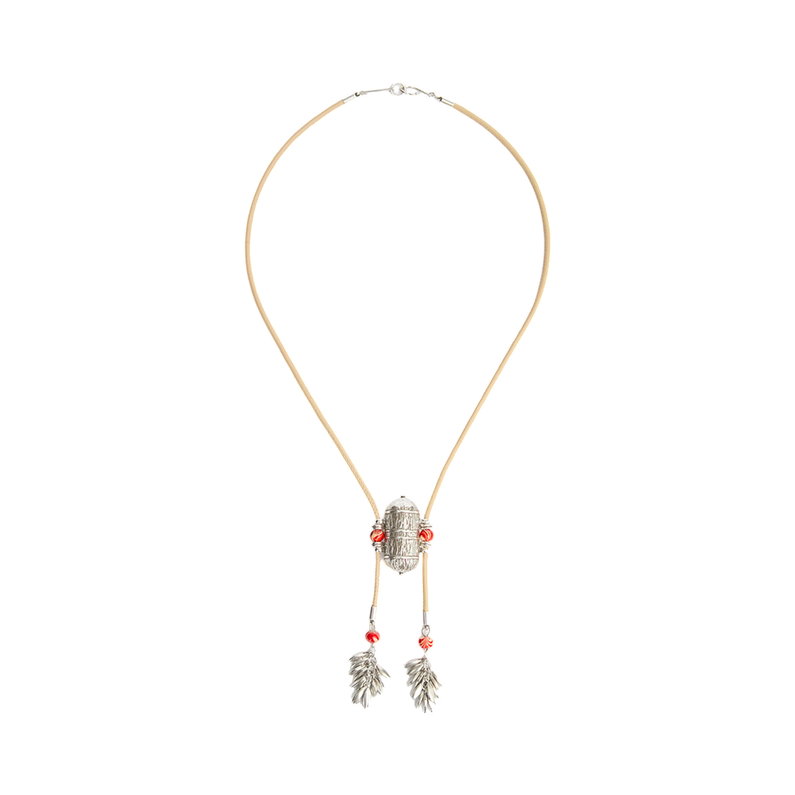 이자벨 마랑 자니스 메탈 앤 레더 펜던트 네클리스 레드 실버 - 26SS(Isabel Marant Janis Metal and Leather Pendant Necklace Red Silver - 26SS) - 1