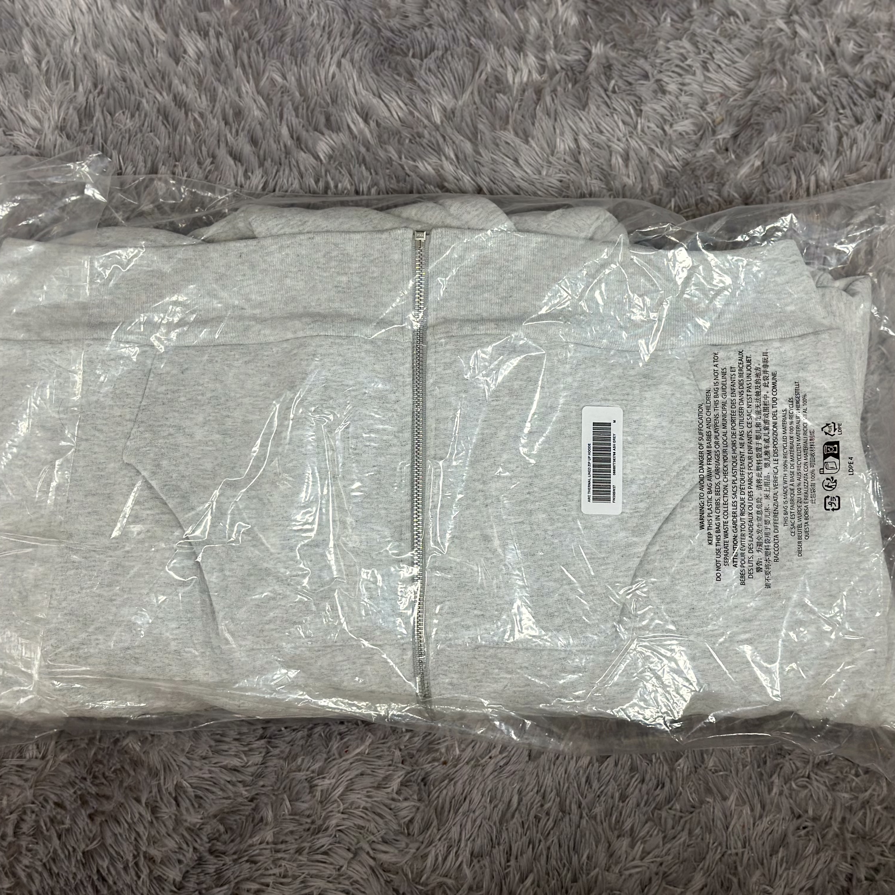 Supreme Arc Thermal Lined Zip Up Hooded Sweatshirt Ash Grey - 25FW 착용 스타일 - 2