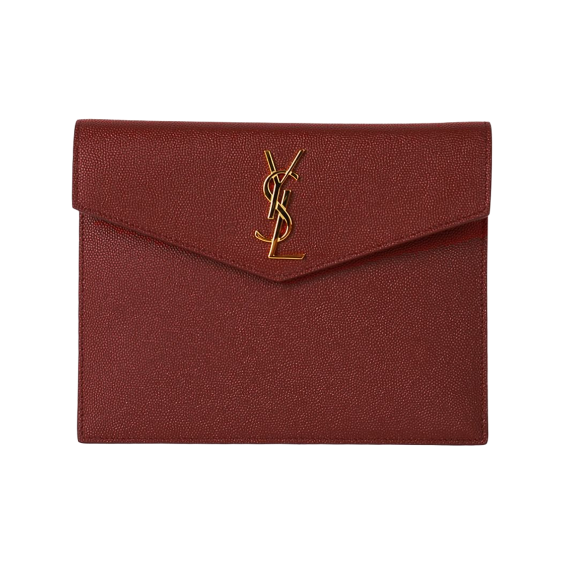 565733-1GF0J-6008 Saint Laurent Uptown Pouch in Grain de Poudre Embossed Leather Rouge Opyum