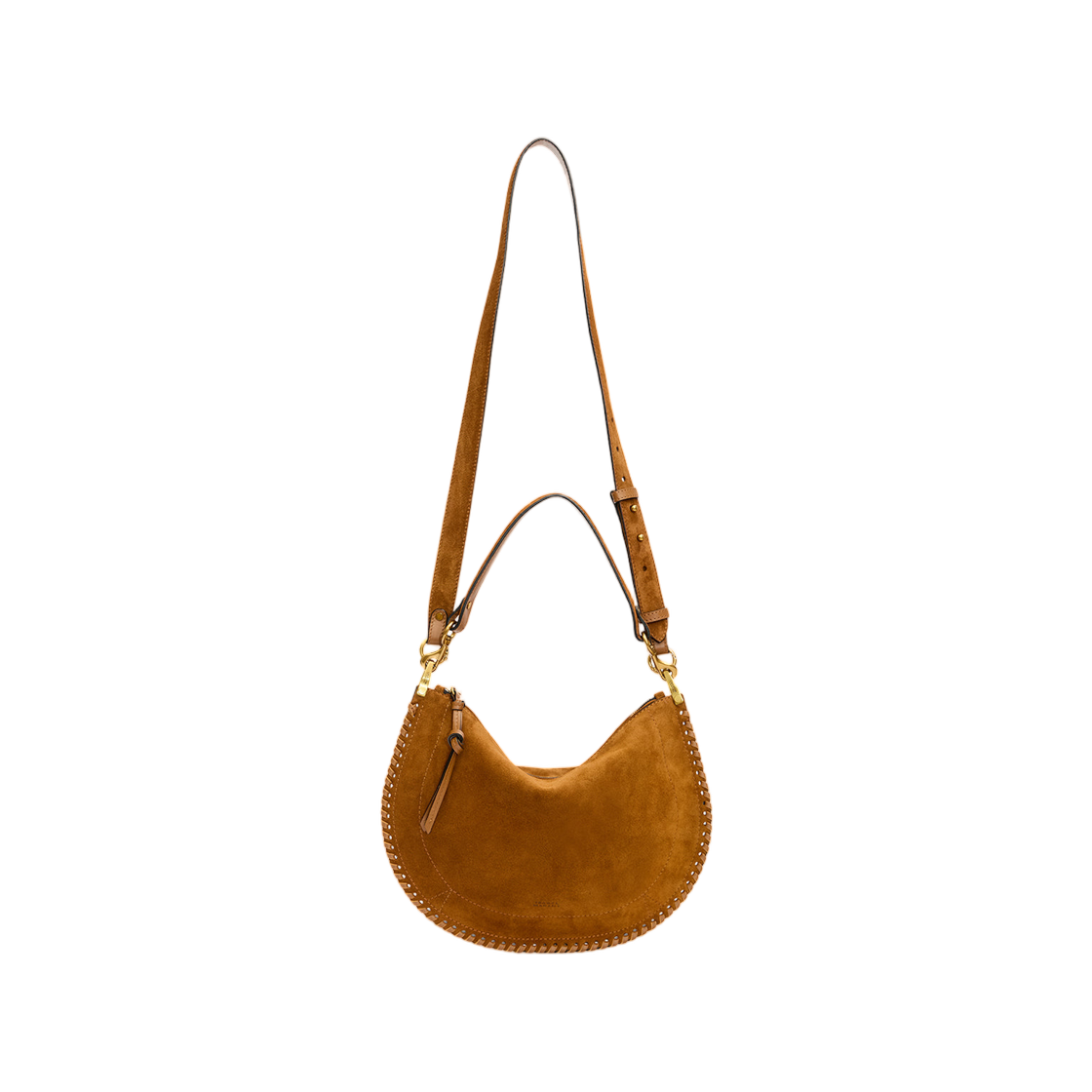 이자벨 마랑 오스칸 소프트 집 백 브레이디드 스웨이드 카프스킨 레더 꼬냑 - 26SS(Isabel Marant Oskan Soft Zip Bag in Braided Suede Calfskin Leather Cognac - 26SS) - 2