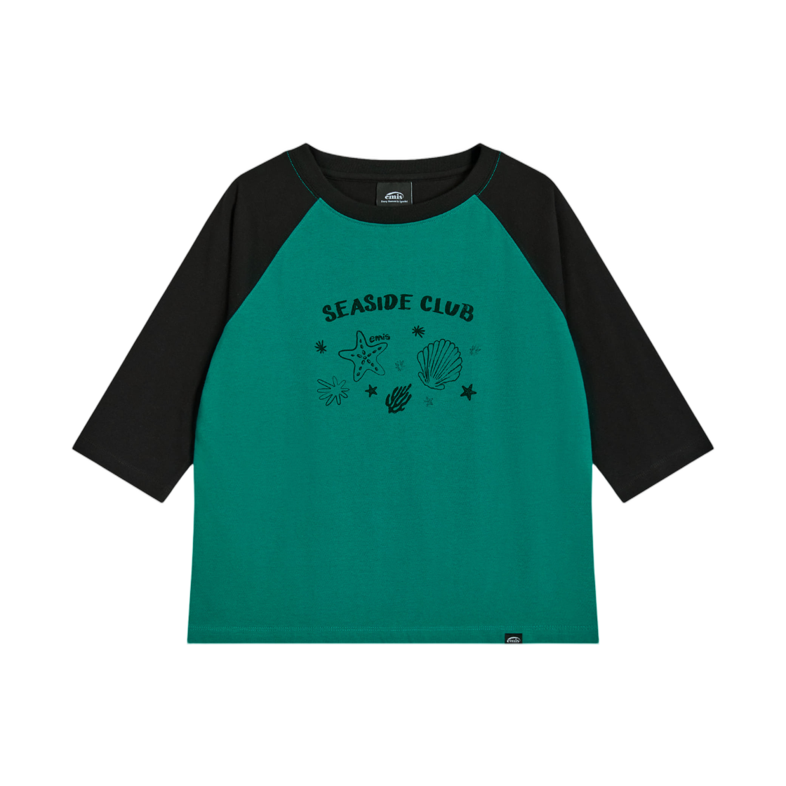 (W) 이미스 코스탈 래글런 티셔츠 그린((W) Emis Coastal Raglan T-Shirt Green)