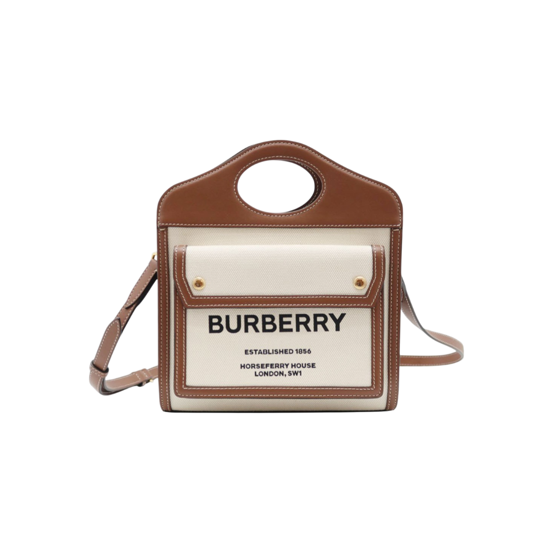 버버리 캔버스 투톤 포켓 미니백 8039361(Burberry Two-Tone Canvas Pocket Mini Bag 8039361) - 1