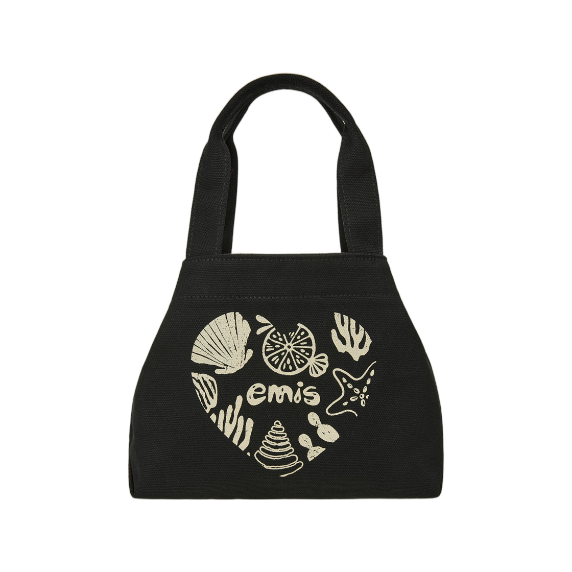 이미스 하트 코스탈 미니 토트백 블랙(Emis Heart Coastal Mini Tote Bag Black)