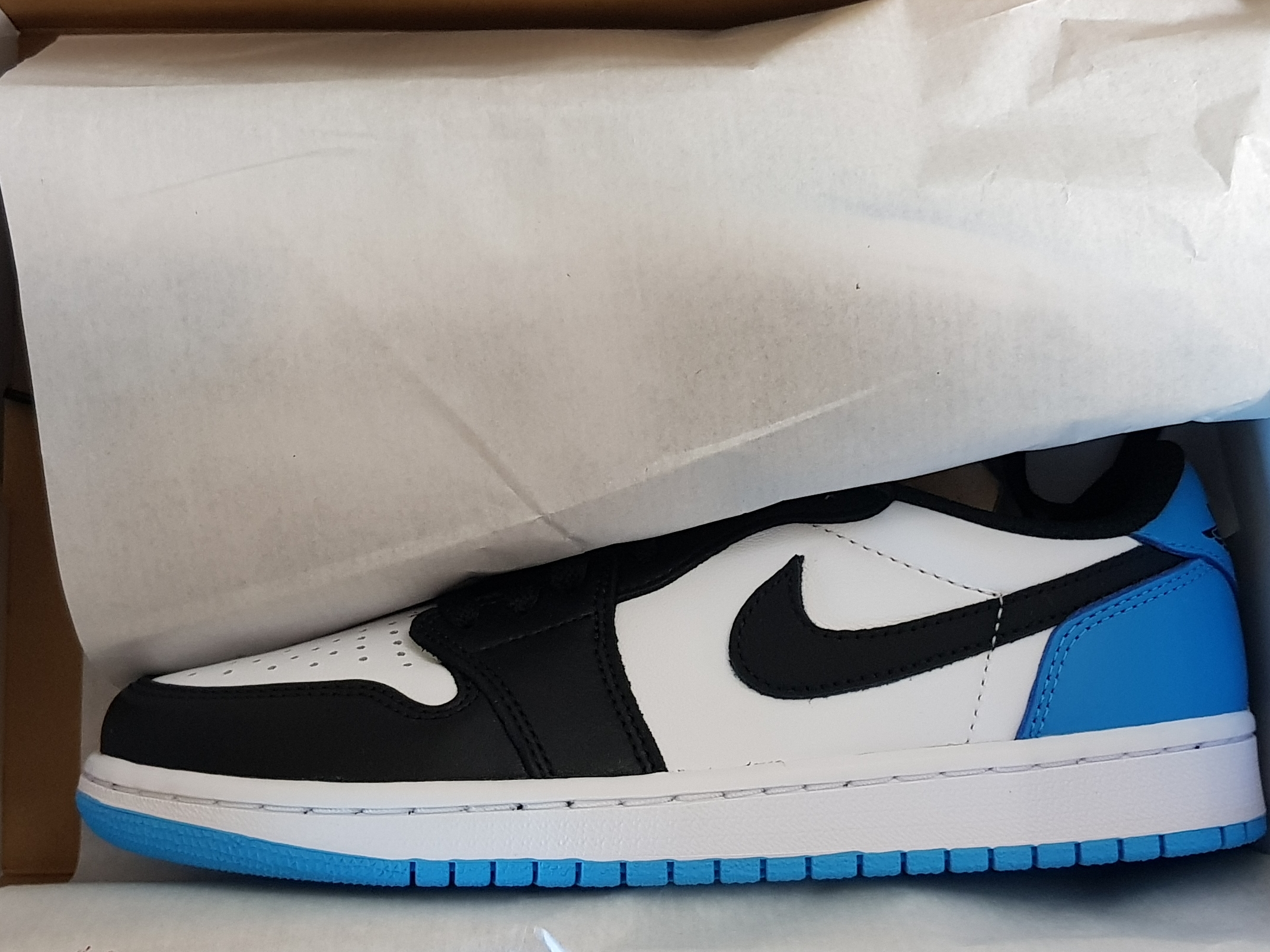 Jordan 1 Retro Low OG Black and Dark Powder Blue 착용 스타일