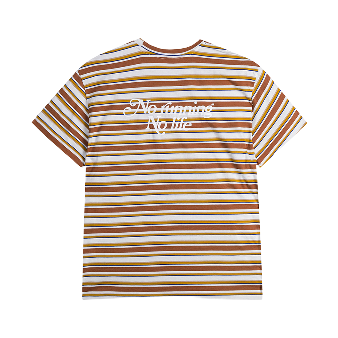 TOP022 THE ATHER SANCTUARY NRNL Stripe SS Tee Easy Brown