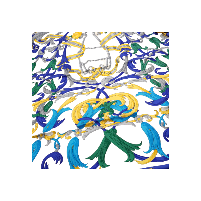 ITTATBBQRNF3 Hermes Multicolor Le Mors a la Connetable Silk Square Scarf