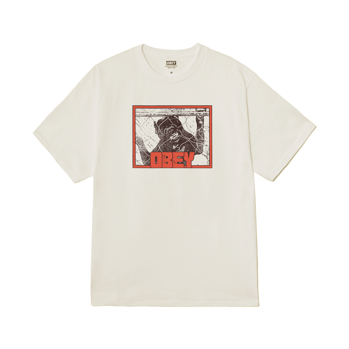 오베이 비웨어 클래식 티셔츠 빈티지 화이트(Obey Beware Classic T-Shirt Vintage White)