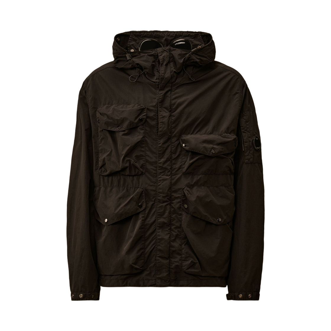 C.P. 컴퍼니 플랫 나일론 고글 자켓 블랙 - 26SS