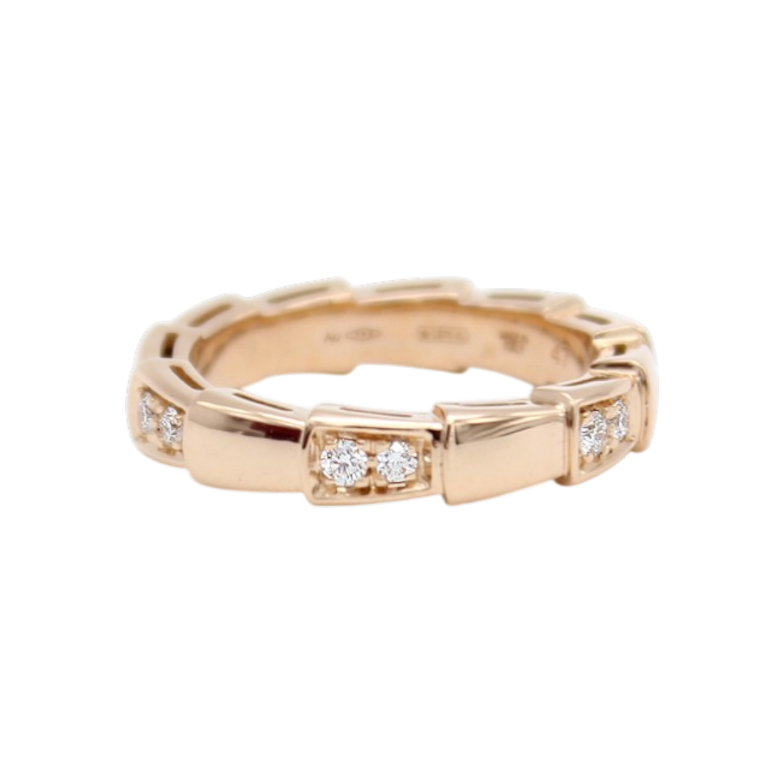 불가리 세르펜티 바이퍼 18K 로즈골드 다이아 반지 47호 353264(Bulgari Serpenti Viper 18K Rose Gold Diamond Ring Size 47 353264)