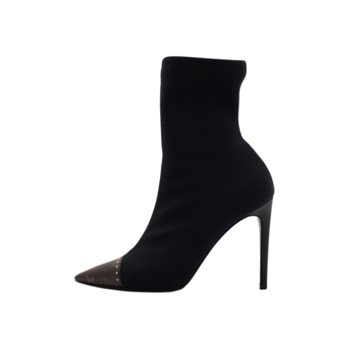 ITLVWVAROGWL Louis Vuitton Black Fabric Monogram Stud Ankle Boots