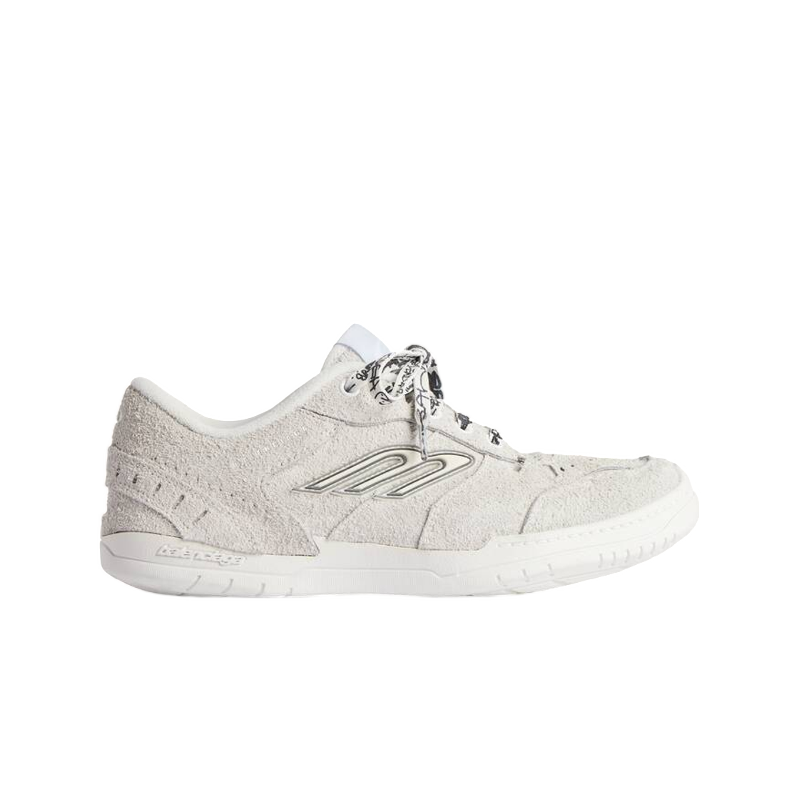 841765WHPSU9910 Balenciaga Hamptons Suede Sneaker In Off White Black