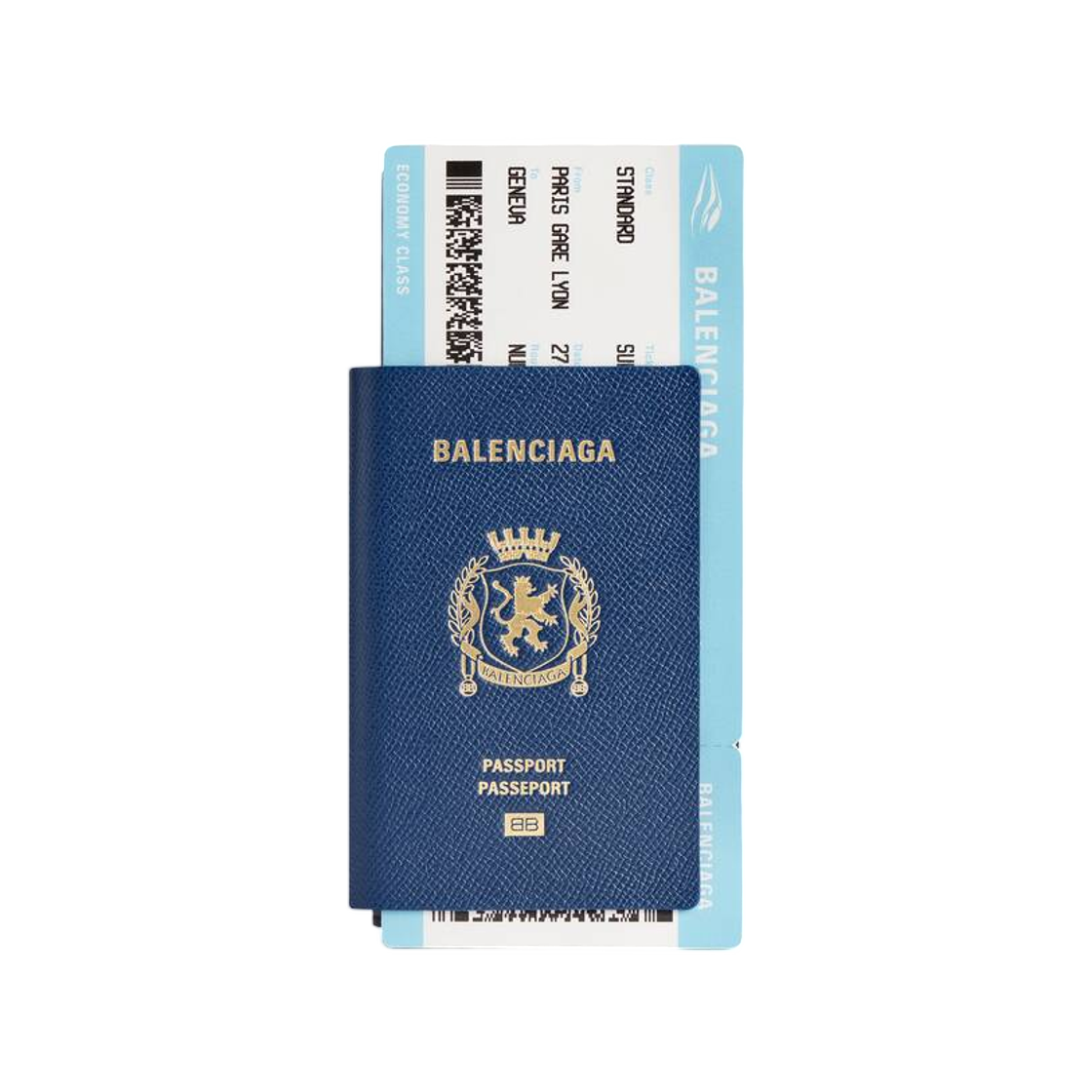 7877742AA3R4734 Balenciaga Passport Long Wallet 1 Ticket In Passport Blue
