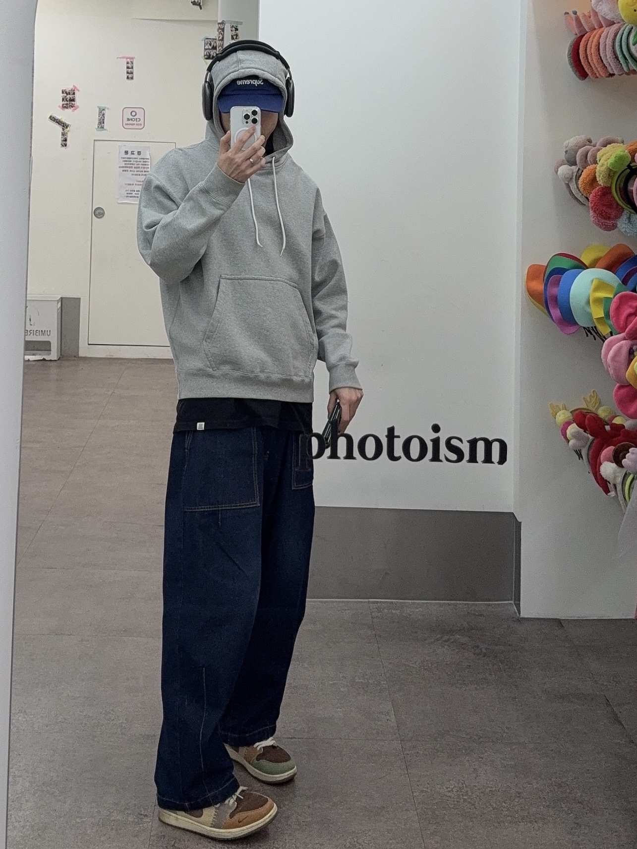 Jordan 1 x Zion Williamson Retro Low OG Flax and Oil Green, Nike Solo Swoosh Fleece Pullover Hoodie Grey - Asia 착용 스타일 - 3