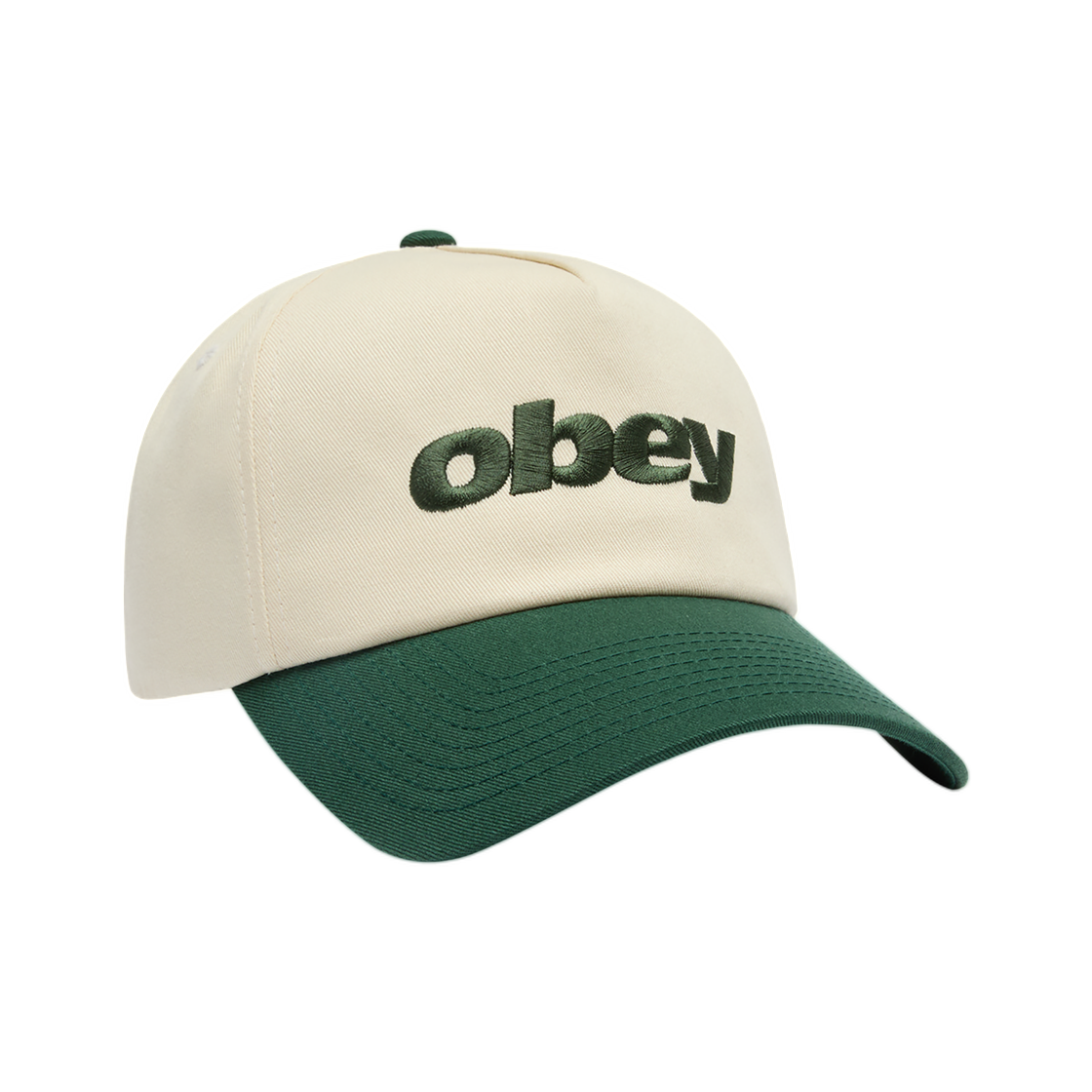 100490146 Obey Delta 5 Panel Snapback Spruce Multi