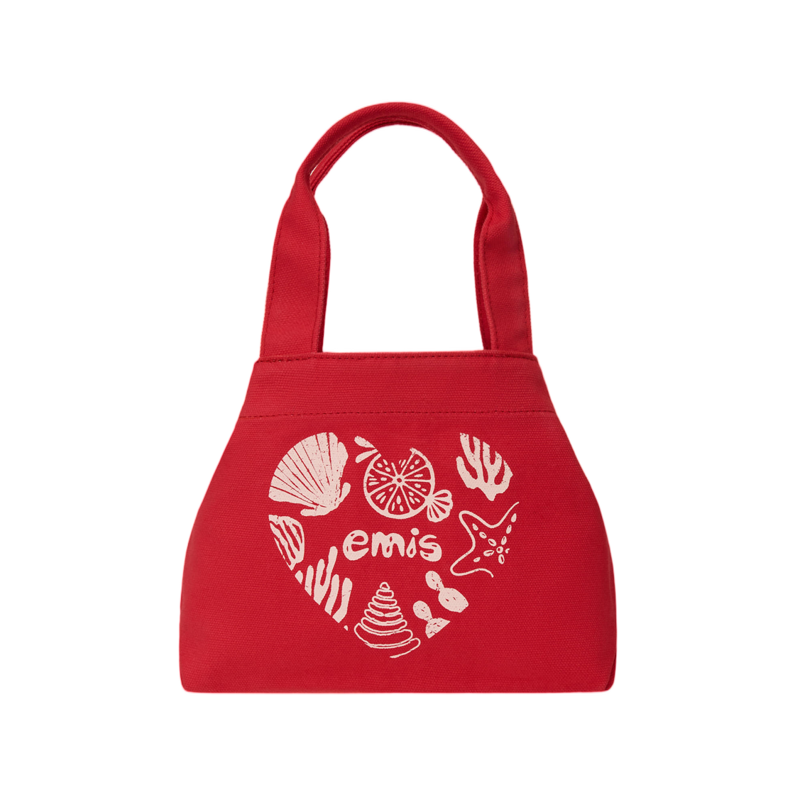 이미스 하트 코스탈 미니 토트백 레드(Emis Heart Coastal Mini Tote Bag Red) - 1