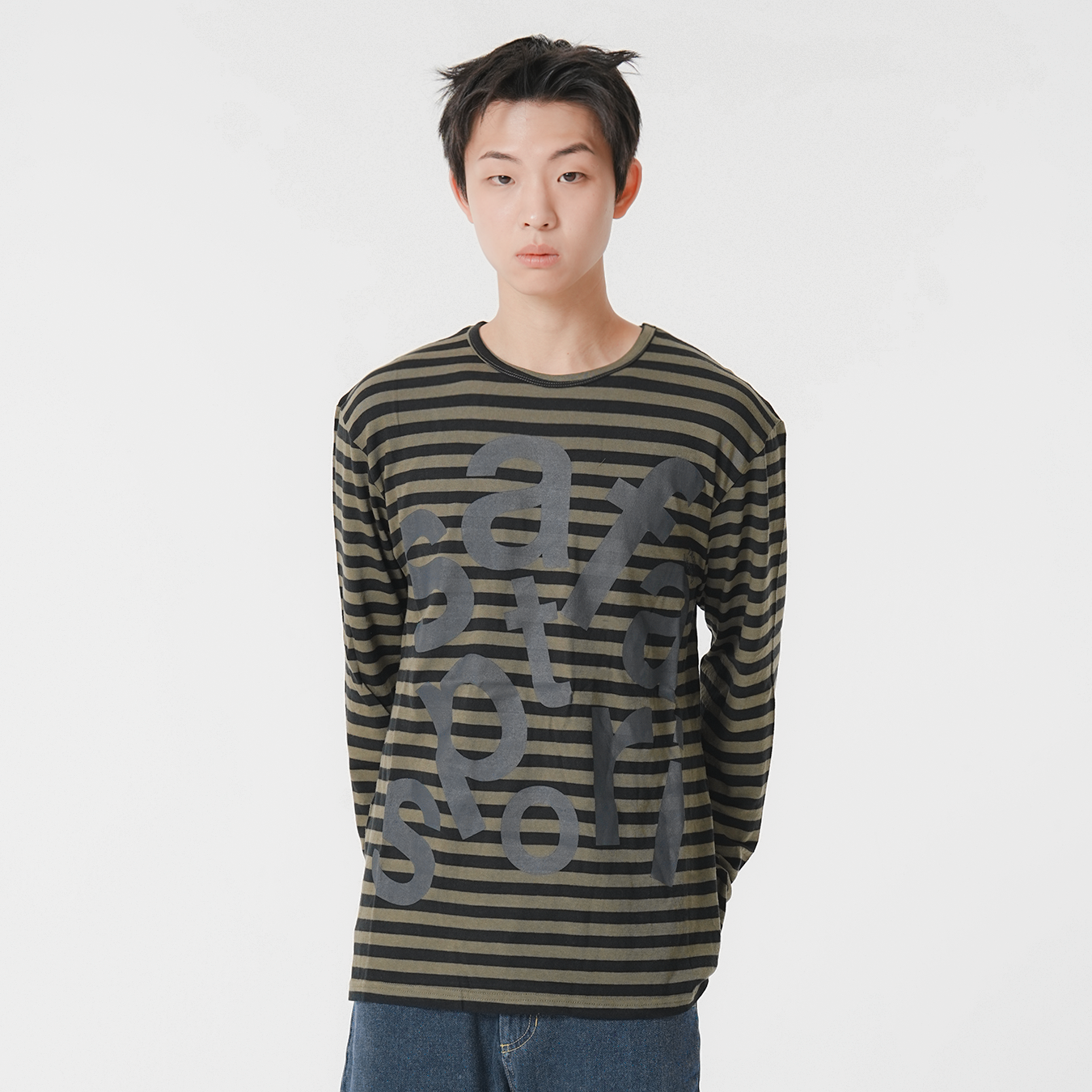 [KREAM 단독] 사파리스팟 티켓팅 스트라이프 보더 티 올리브([KREAM 단독] Safarispot Ticketing Stripe Border Tee Olive) - 2