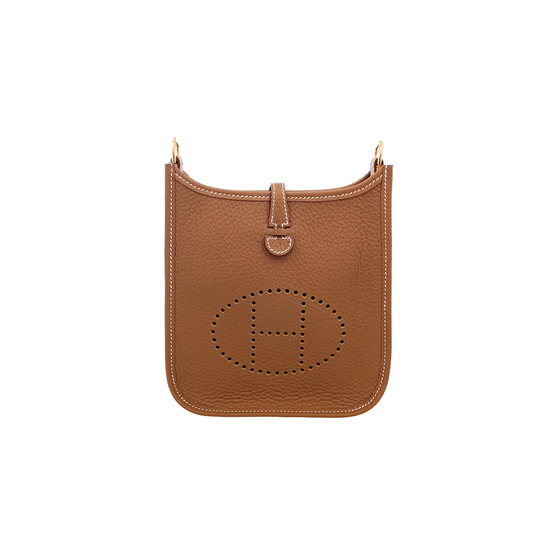에르메스 미니에블린TPM 카멜골드 금장 숏스트랩 G각인 (6HB0106)(Hermes Mini Evelyne TPM in Camel Gold with Gold Hardware and G Engraving (6HB0106))