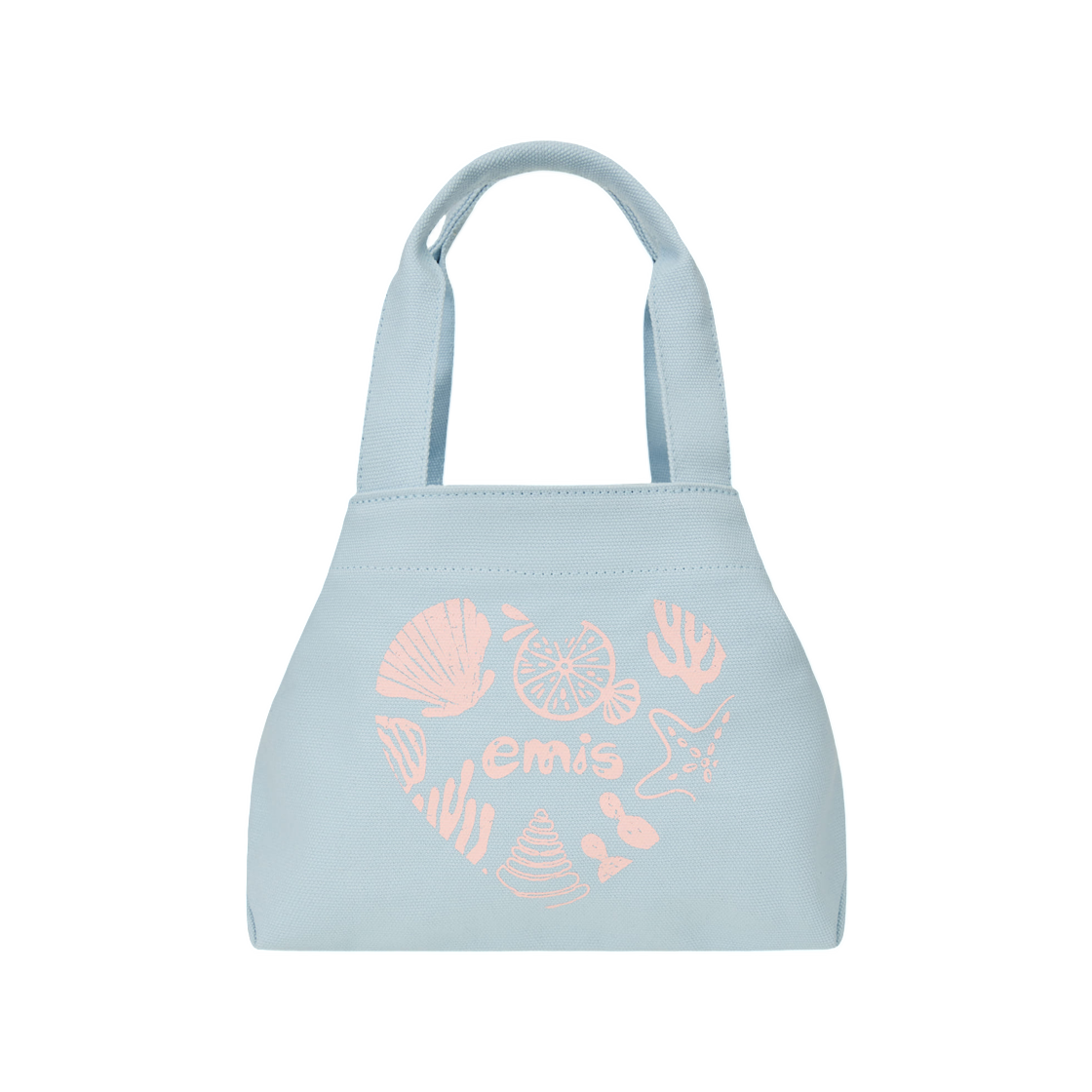 이미스 하트 코스탈 미니 토트백 파스텔 블루(Emis Heart Coastal Mini Tote Bag Pastel Blue)