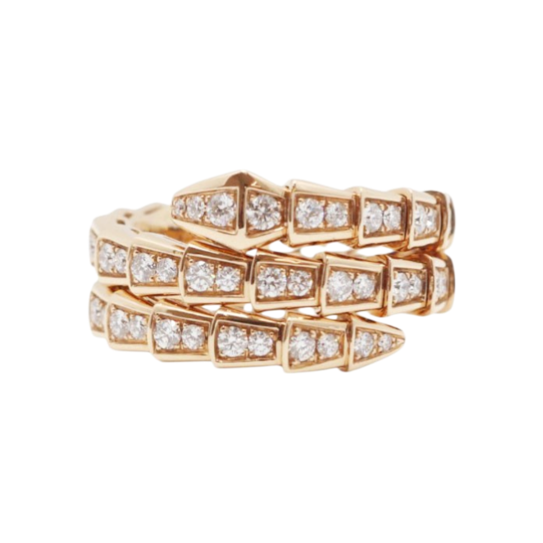 불가리 세르펜티 바이퍼 링 풀파베 로즈골드 라지(Bulgari Serpenti Viper Full Pave Rose Gold Ring - Large)
