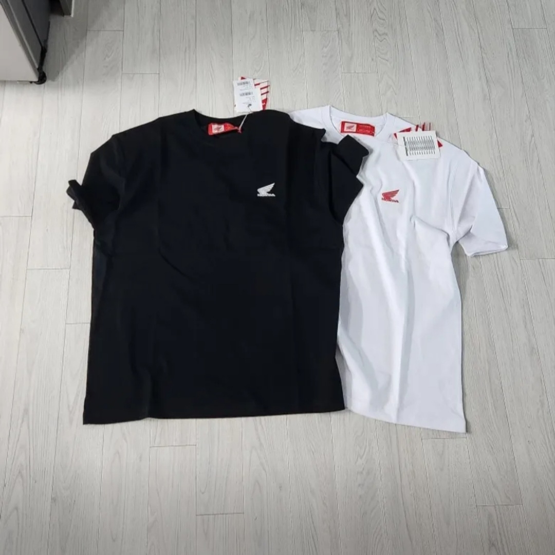 Honda 2Pack Original Wing Logo Short Sleeve White / Black 착용 스타일