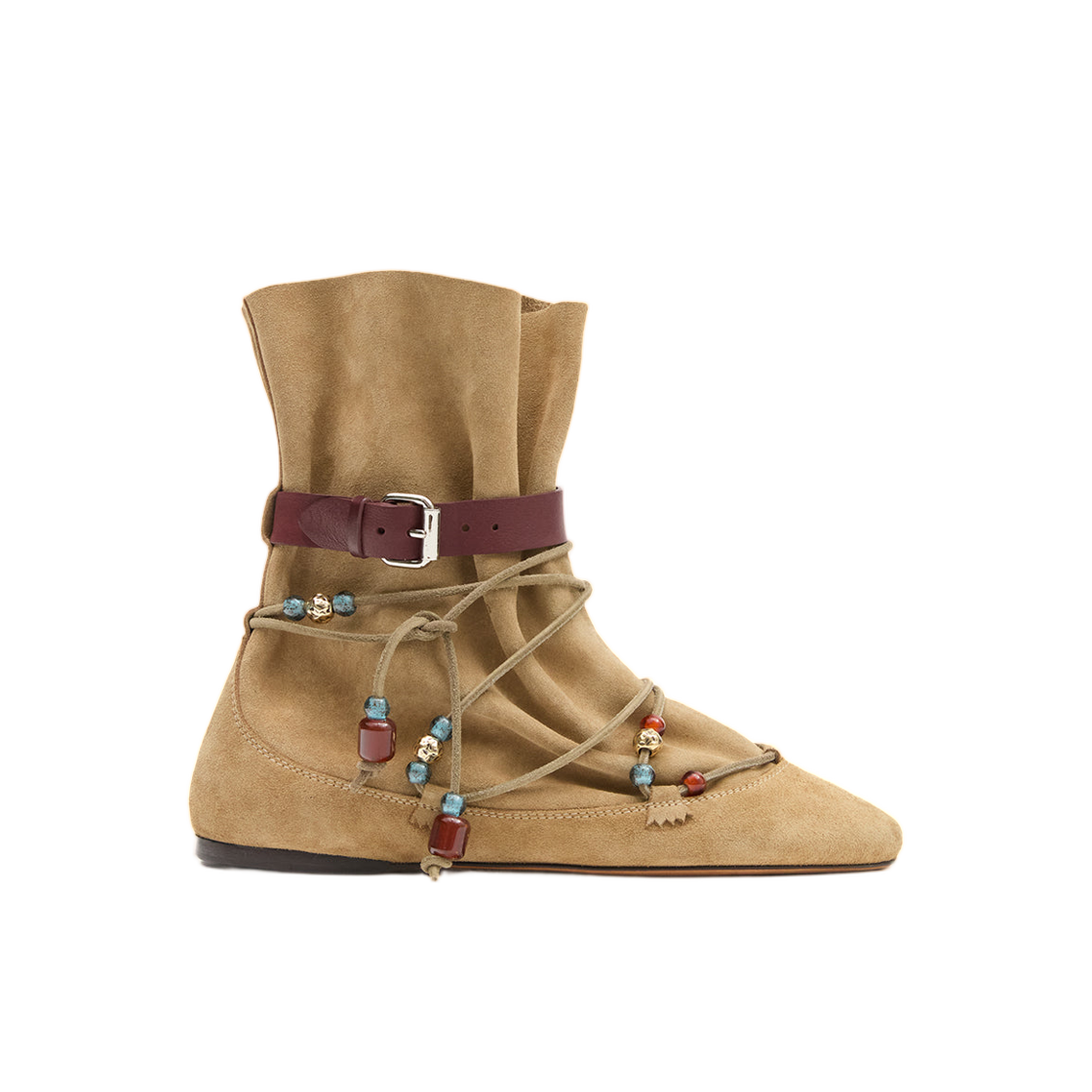 BO0262FC-D2A07S-50TA (W) Isabel Marant Letiz Draped Suede Calfskin Boots Taupe - 26SS