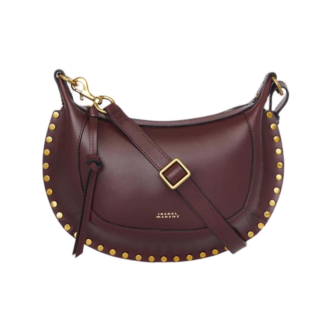 이자벨 마랑 오스칸 문 숄더백 소프트 레더 버건디 - 26SS(Isabel Marant Oskan Moon Shoulder Bag in Soft Leather Burgundy - 26SS)